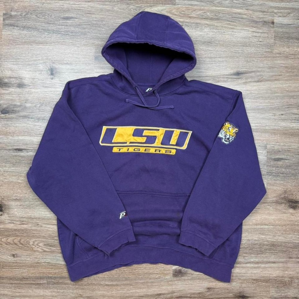 heavyweight LSU tigers embroidered heavyweight distressed college hoodie